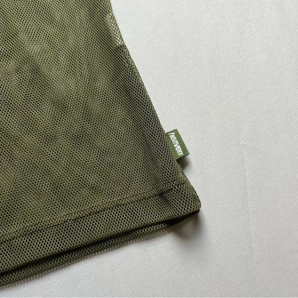 HEAVEN BY MARC JACOBS green knit sheer mesh asymmetrical one shoulder crop tank - Picture 2 of 5